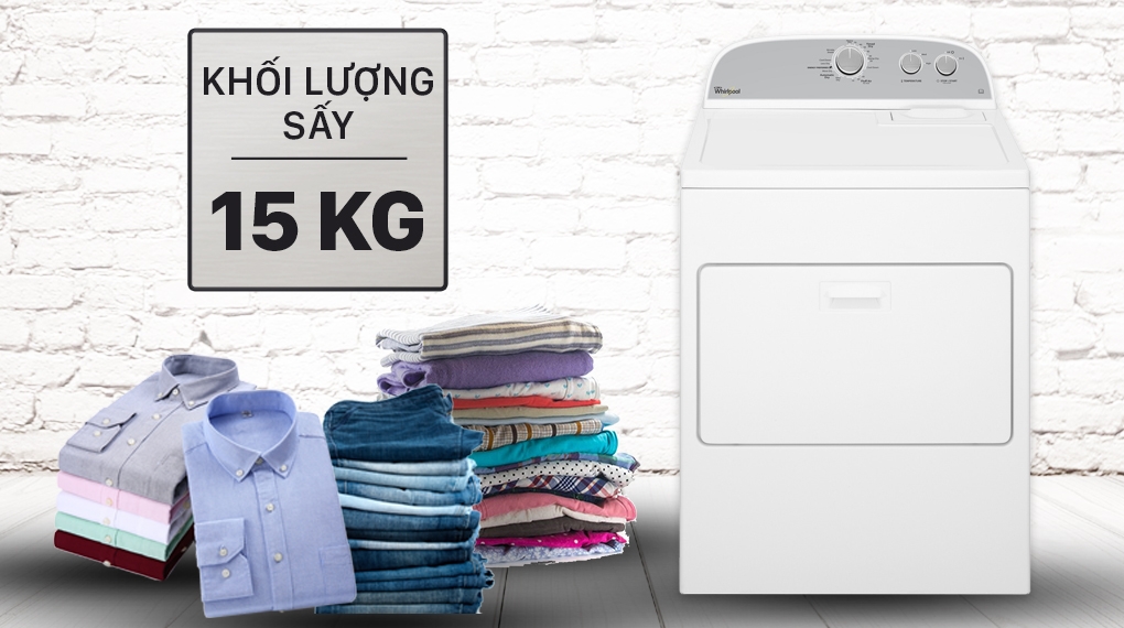Máy sấy thông hơi Whirlpool 15kg phù hợp tiệm giặt ủi nhỏ