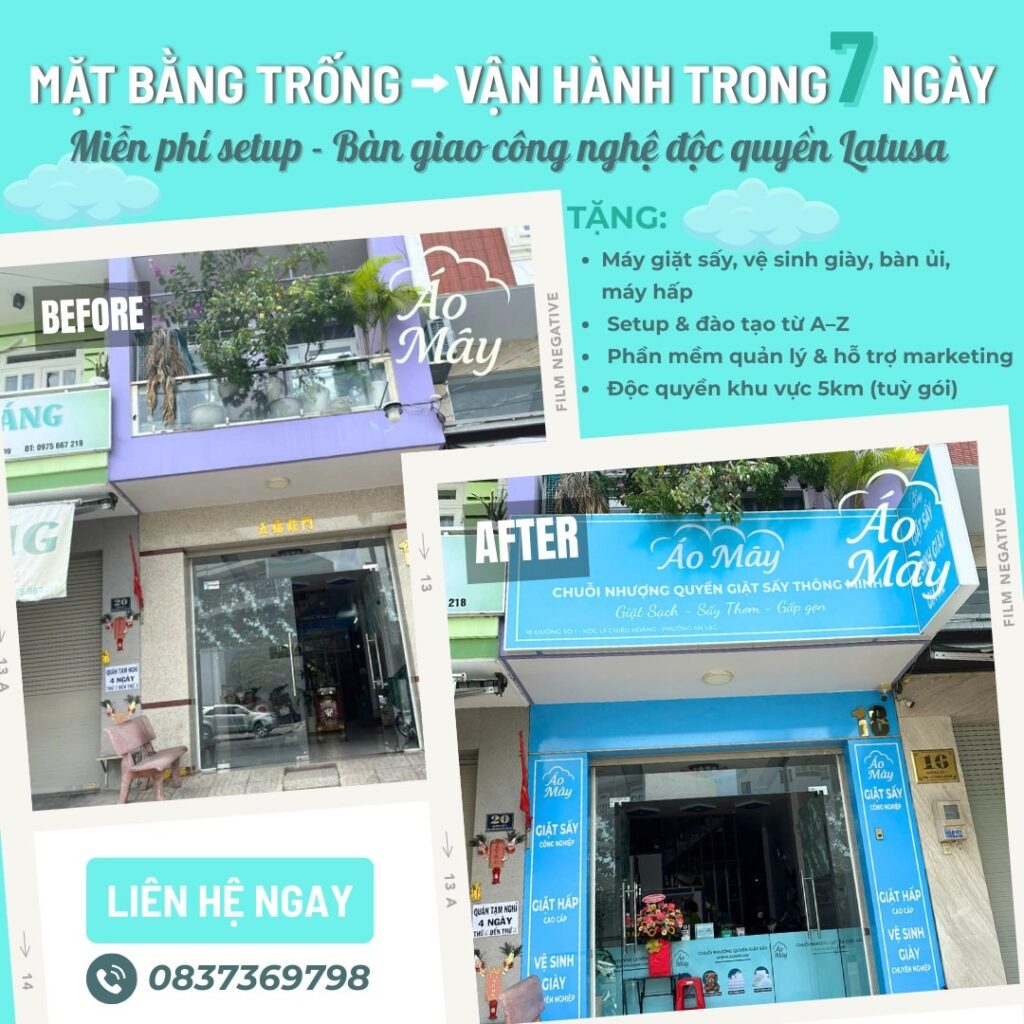 Nhượng quyền giặt sấy Áo Mây được khách hàng tin tưởng