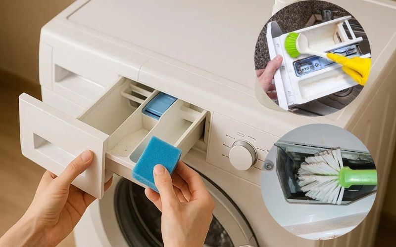 Làm sạch khay đựng bột giặt